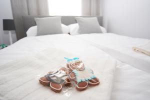 Posteľ alebo postele v izbe v ubytovaní Apartament Pod Kopernikiem II