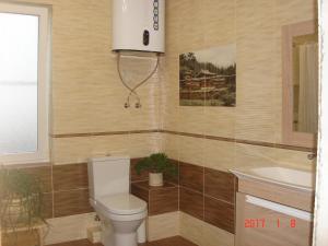 a bathroom with a toilet and a sink at Holiday home on Lapstinskaya 17 in Tsandrypsh