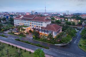 an aerial view of a building in a city at Sai Gon Quang Binh Hotel in Dong Hoi