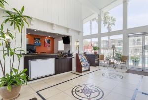 a large room with a kitchen and a living room at Motel 6-Santa Maria, CA - South in Santa Maria