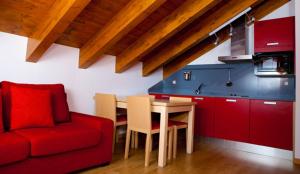 Kuchyň nebo kuchyňský kout v ubytování Apartahotel Castejón de Sos