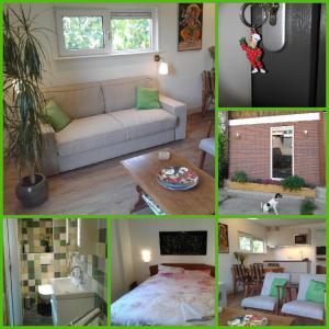 a collage of pictures of a living room at Raafjeshof in Kuilenburg