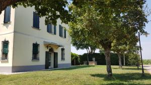 un albero di fronte a un edificio bianco di B&B Le Ripe a Lugo