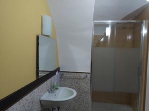 un baño con lavabo y ducha en Affaccio al barocco, en Catania