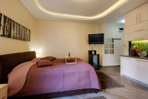 Ein Bett oder Betten in einem Zimmer der Unterkunft Enjoy Belgrade
