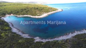 an aerial view of a body of water at Apartments Marijana in Zavalatica