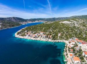 an aerial view of a resort next to a body of water at Dux Solo in Vinišće