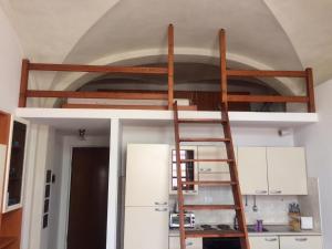 カーシナにあるRemaggi Navacchioの二段ベッド付きのキッチン(はしご付)