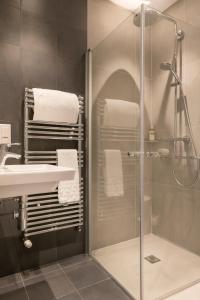 a bathroom with a shower and a sink at Hotel France Albion in Paris