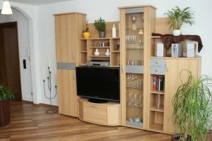 TV a/nebo společenská místnost v ubytování Panoramaferienwohnung Monika mit Pool