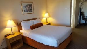 Postel nebo postele na pokoji v ubytování Knights Inn Lethbridge