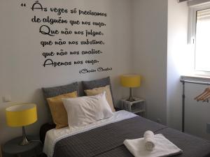 Casa do Adro 객실 침대