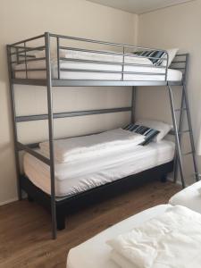 Poschodová posteľ alebo postele v izbe v ubytovaní Steinn Farm Private Apartment