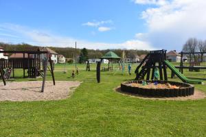 park z placem zabaw ze zjeżdżalnią w obiekcie Rodinné ubytování - Family accommodation w mieście Kobylice