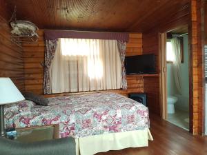 Llit o llits en una habitació de Flamingo Motel