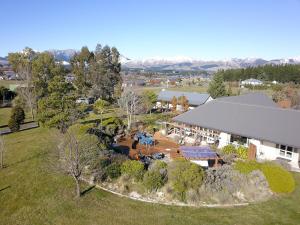 an overhead view of a building with a yard at Vibrant Living Retreat in Hanmer Springs