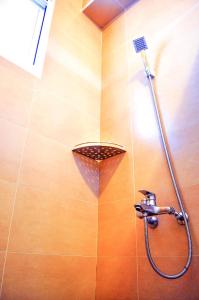台東市的住宿－陽光鹿特丹台東民宿，浴室内配有淋浴和头顶淋浴