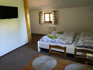 Posteľ alebo postele v izbe v ubytovaní Pension Druhý domov