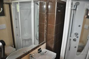 a bathroom with a shower and a sink at Park Hotel Cilento in Marina di Camerota