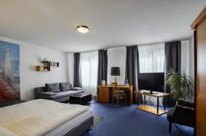 TV a/nebo společenská místnost v ubytování Hotel Maxim