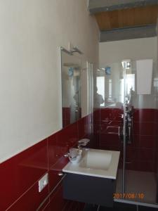a bathroom with a sink and a shower at B&B Brezza Delle Egadi in Marsala
