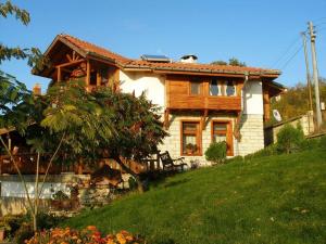 una casa sul fianco di una collina erbosa di Zhivka House a Glavatartsi