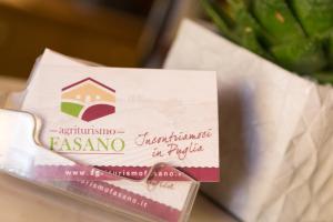 Certifikát, hodnocení, plakát nebo jiný dokument vystavený v ubytování Agriturismo Fasano