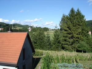a house with an orange roof and a tree at apartman liker in Ravna Gora +6 photos