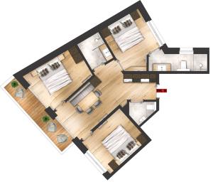 Půdorys ubytování Amaris Apartments