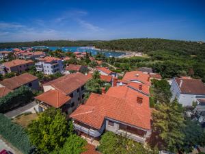 an aerial view of a town with houses and a river at Apartments villa MaVeRo in Banjole
