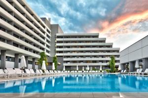 a rendering of a hotel with a large swimming pool at Interhotel Sandanski in Sandanski
