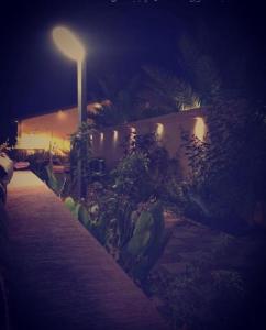 a building with a street light and some plants at Villa Farah in Hail