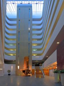 a large building with a skylight in a lobby at Radisson Blu Hotel, Liverpool in Liverpool