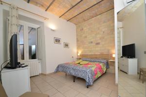 - une chambre avec un lit et une télévision dans l'établissement stars luxury apartments, à Rome
