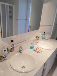 プラヤ・フラメンカにあるEl Bosqueのバスルーム(洗面台、鏡付)