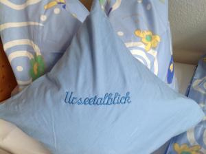 un cuscino blu con la scritta "ichenfielddatabase". di Urseetalblick a Lenzkirch