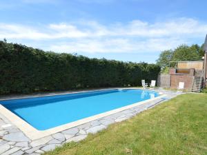 una gran piscina en un patio con césped en Apartment with pool and sauna, en Felenne
