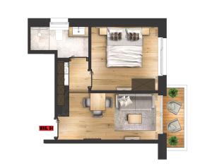 Kuchyň nebo kuchyňský kout v ubytování Amaris Apartments