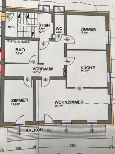 Půdorys ubytování Ferienwohnung by Josef Lanzinger