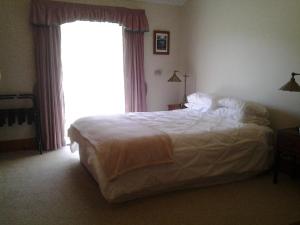 a bedroom with a bed and a large window at Marinavisage in Kettering