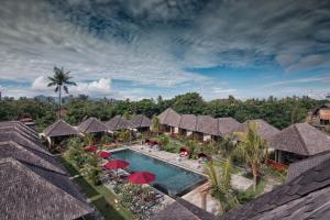 an aerial view of a resort with a swimming pool at Samata Village Gili Air in Gili Air