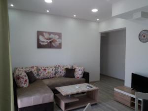 a living room with a couch and a coffee table at Apartmani Beljkas in Tivat