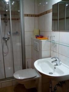 Kylpyhuone majoituspaikassa Alte Schule