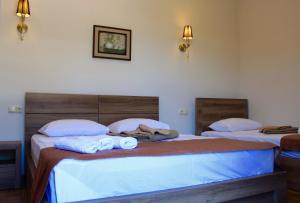 Postel nebo postele na pokoji v ubytování Hotel Kolkhi Shekvetili