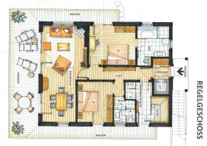a floor plan of a house at Tennerhof Luxury Chalets in Kitzbühel +51 photos