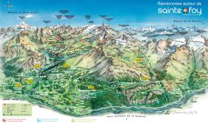a map of the remarkables mountain range at Arpege Des Neiges in Sainte-Foy-Tarentaise