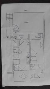 a black and white drawing of a floor plan at Apartment Buic in Pula