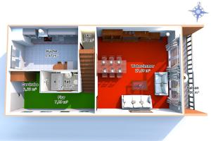 two views of a floor plan of a house at Apartmentanlage Birdieweg in Hohen Wieschendorf