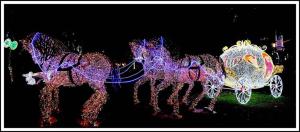 a group of horses pulling a carriage with lights at Aldebaran B&B in Cava deʼ Tirreni