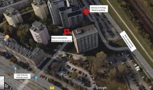 an aerial view of a city with buildings at DOMOTEL Aleje Jerozolimskie in Warsaw